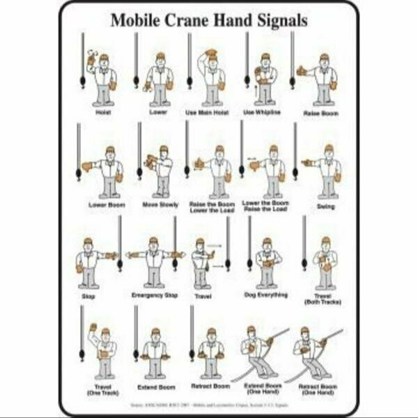 Accuform SAFETY SIGN  MOBILE CRANE HAND MEQM546XL MEQM546XL